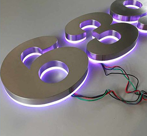 metal backlit letters