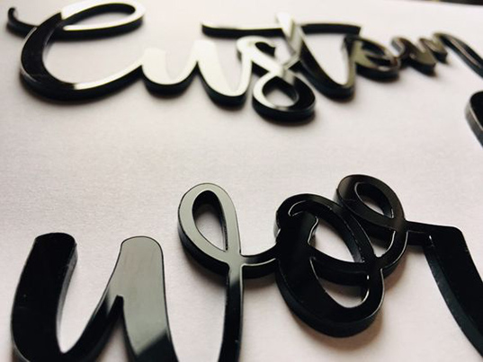 solid cut acrylic letter