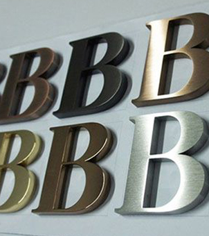 stainless steel silver lettering