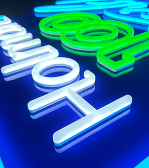 blue acrylic neon