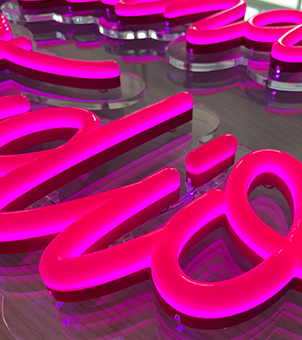 pink acrylic neon