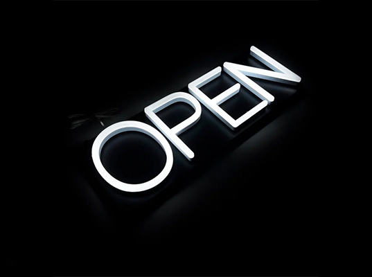 indoor modern open sign