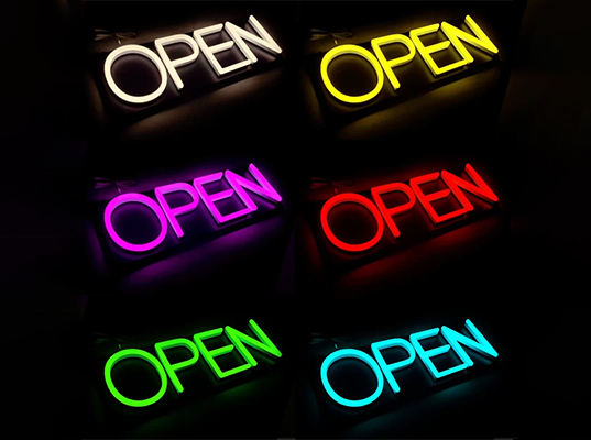 indoor modern open sign