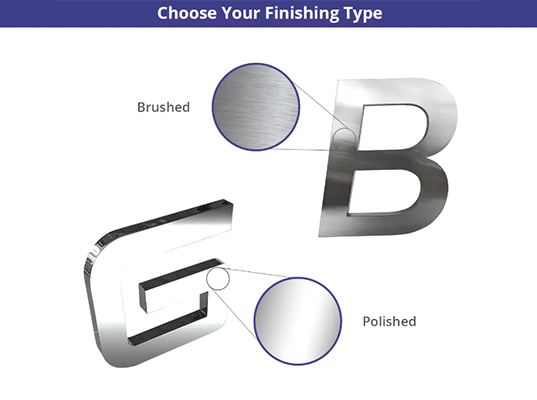 stainless steel silver lettering